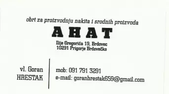 AHAT, OBRT ZA PROIZVODNJU NAKITA I SRODNIH PROIZVODA, VL. GORAN HRESTAK