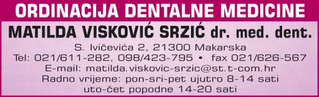 DENTALNA MEDICINA MATILDA VISKOVIĆ-SRZIĆ